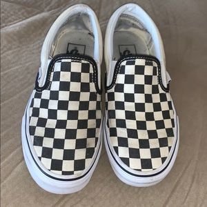 Checkered slip on vans